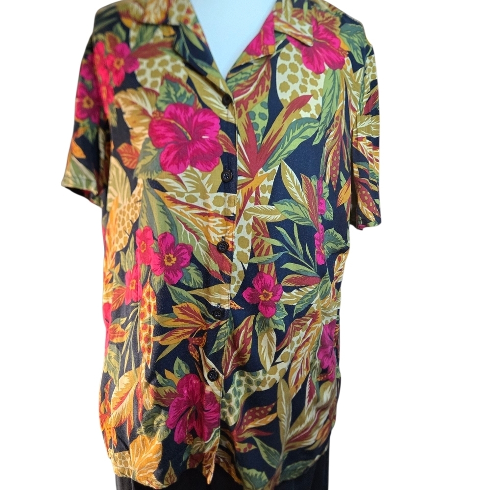 Requirements Tropical Leaf Print Shirt - Picture 3 of 9
